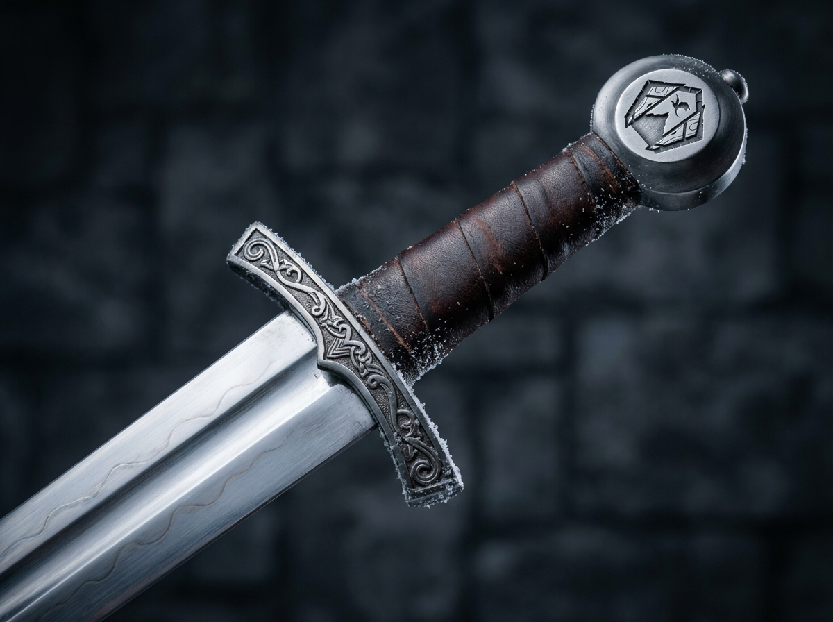 Firefly_Gemini Flash_Create an ultra-realistic product photograph of a premium fantasy longsword. The swor 239685